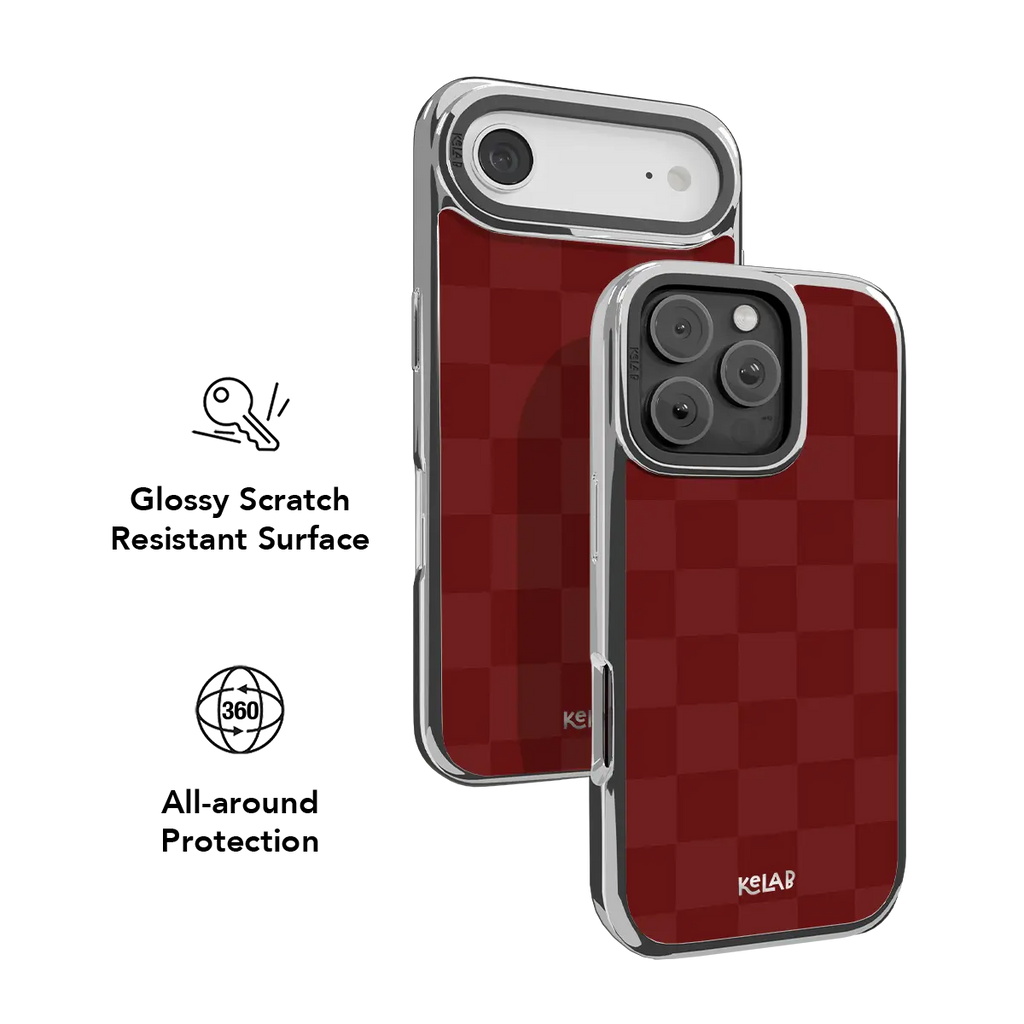 Maroon Check | Burgundy Checkerboard iPhone Case