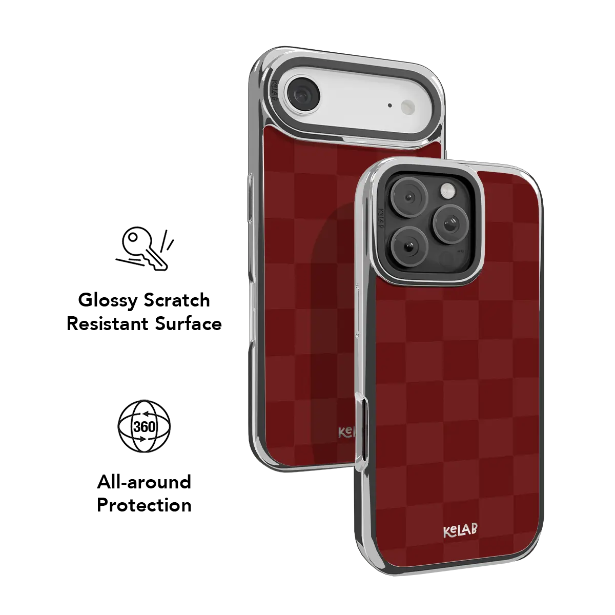 Maroon Check | Burgundy Checkerboard iPhone Case