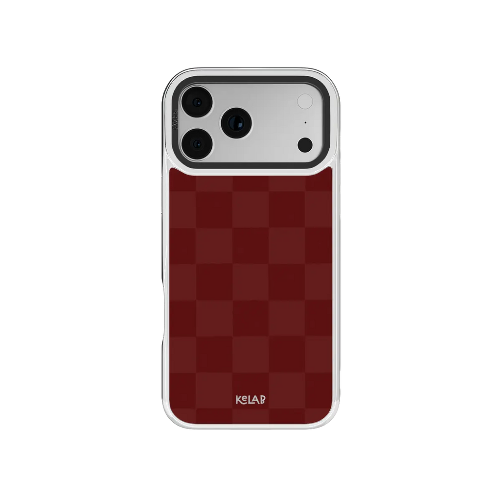Maroon Check | Burgundy Checkerboard iPhone Case