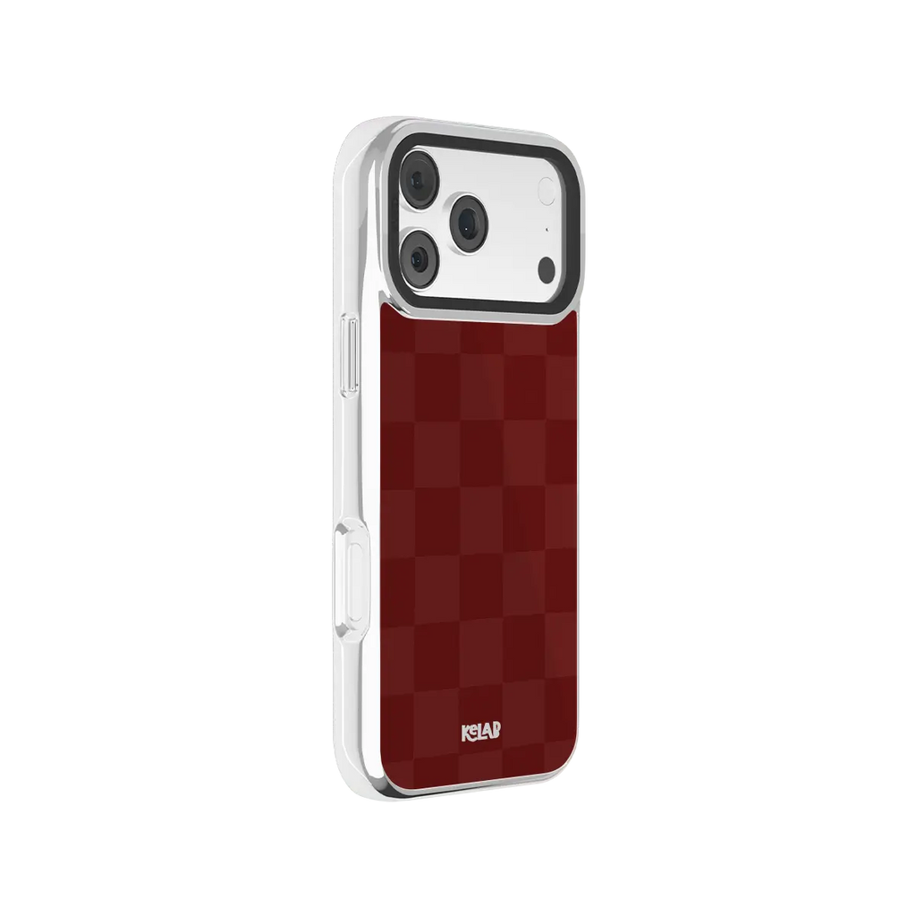 Maroon Check | Burgundy Checkerboard iPhone Case