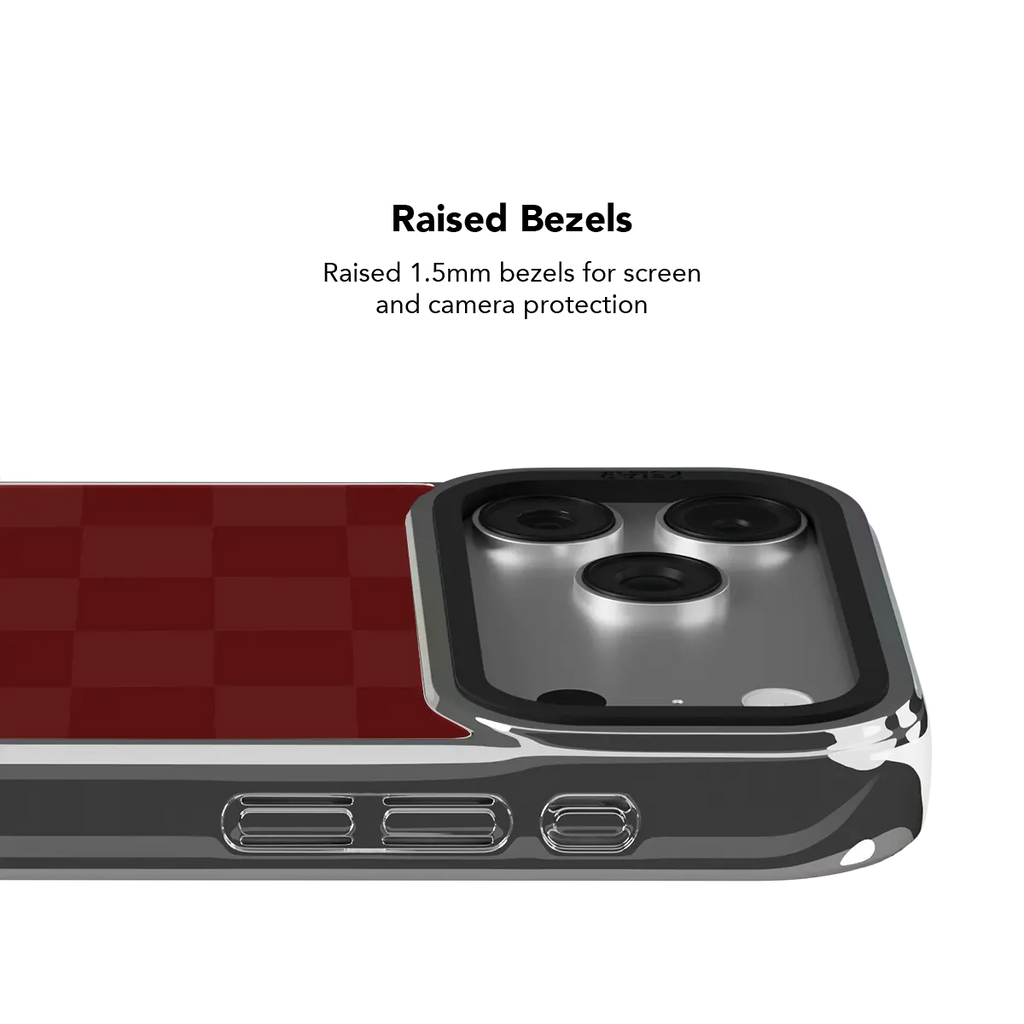 Maroon Check | Burgundy Checkerboard iPhone Case