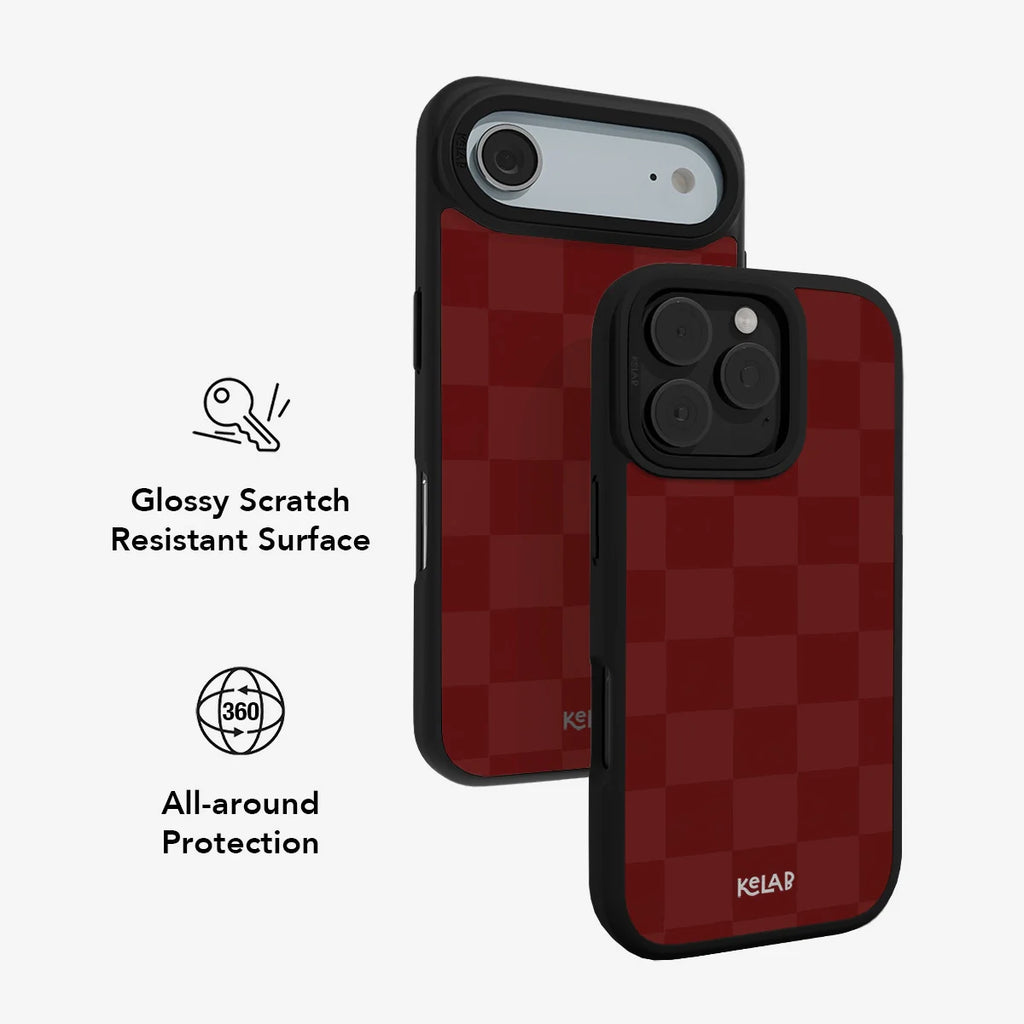 Maroon Check | Burgundy Checkerboard iPhone Case
