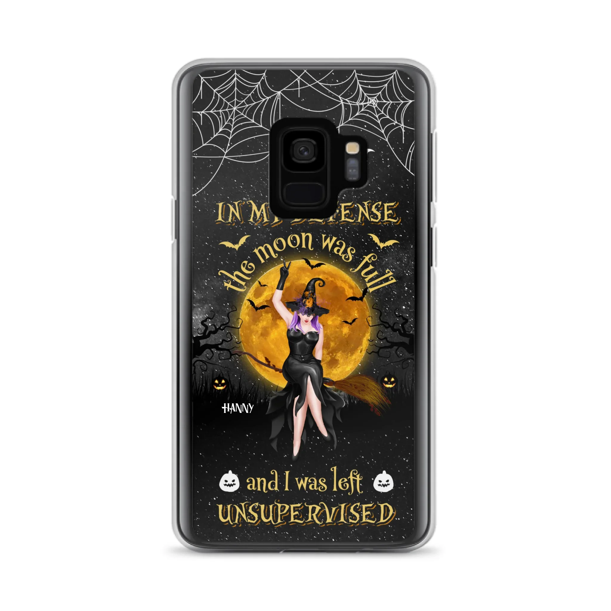 Custom Personalized Witch Moon Phone Case - Halloween Gift Idea - In My Defense The Moon Was Full And I Was Left Unsupervised - Case For iPhone And Samsung