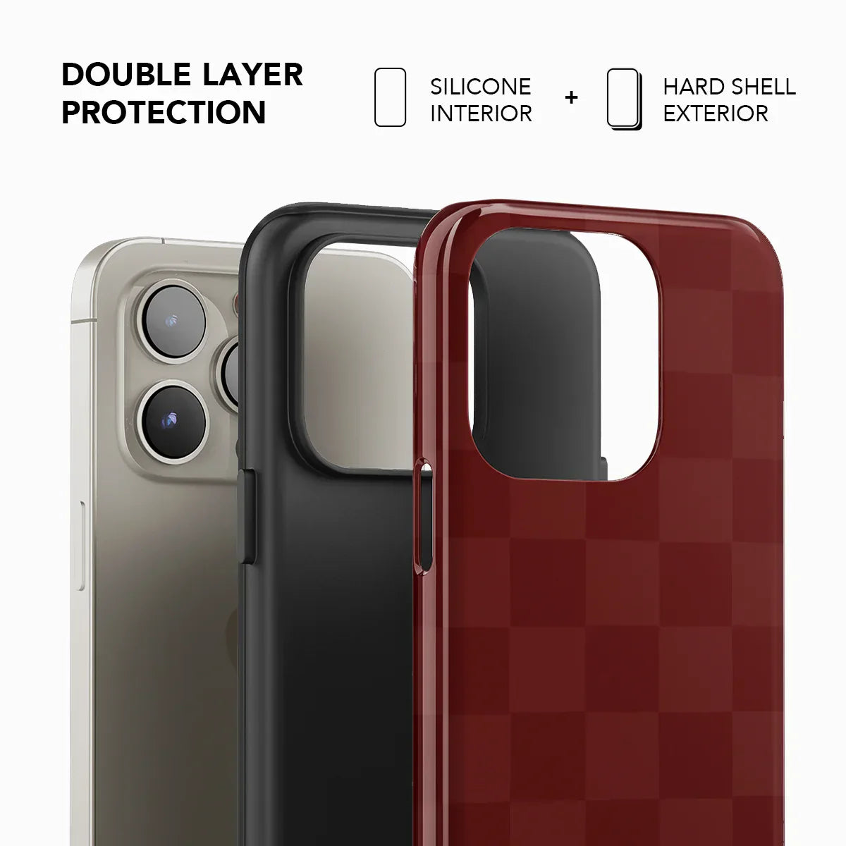 Maroon Check | Burgundy Checkerboard iPhone Case