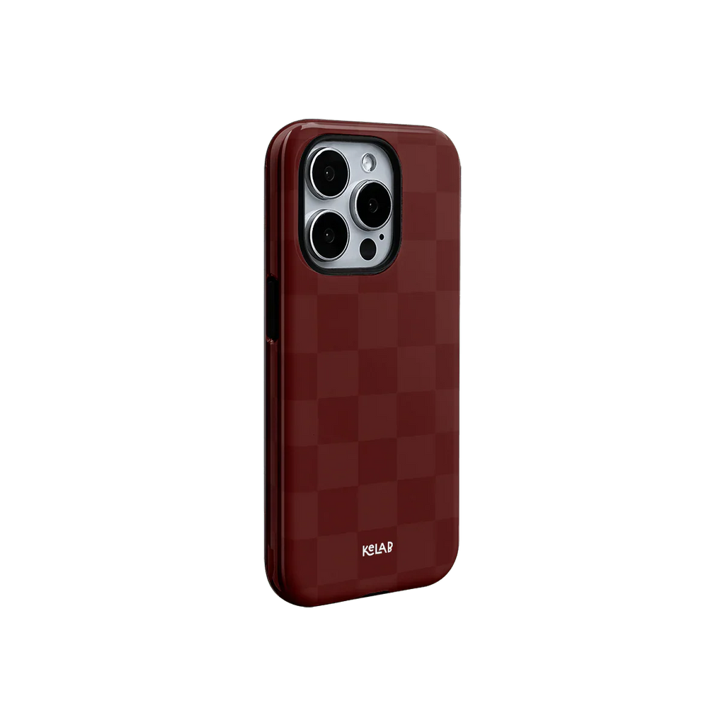 Maroon Check | Burgundy Checkerboard iPhone Case