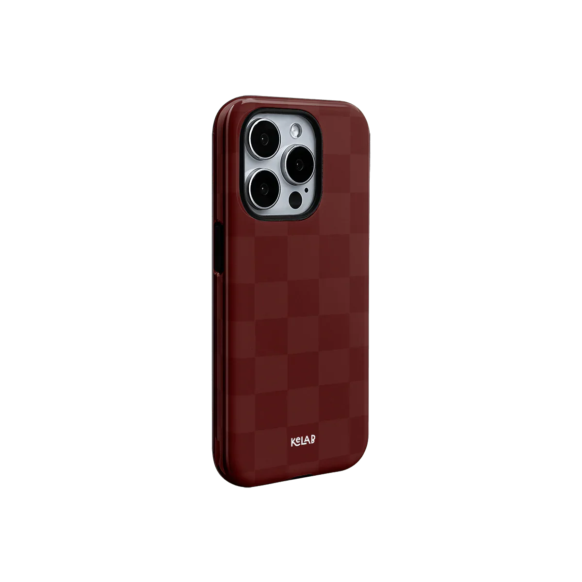 Maroon Check | Burgundy Checkerboard iPhone Case