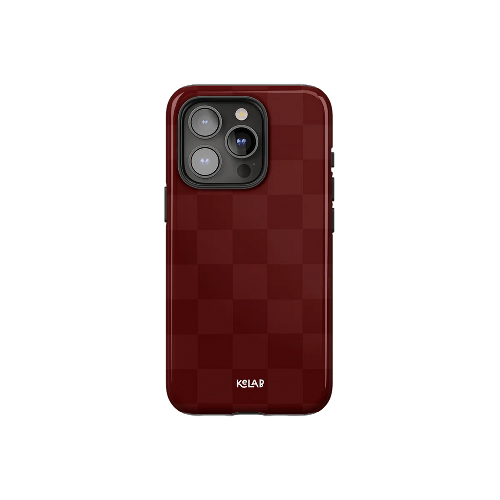 Maroon Check | Burgundy Checkerboard iPhone Case