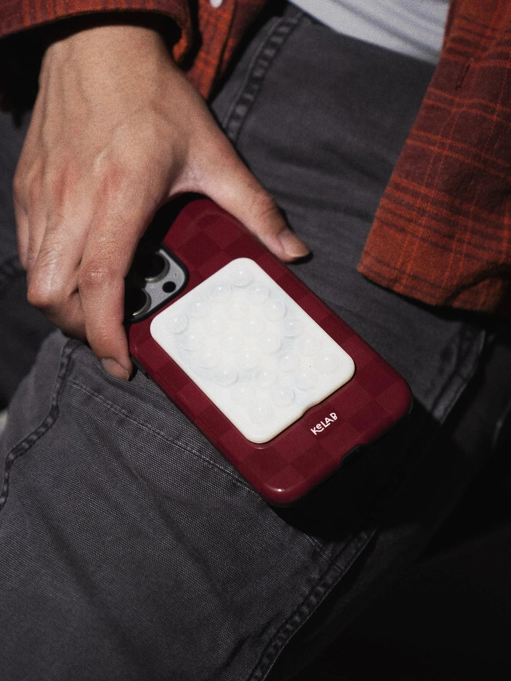 Maroon Check | Burgundy Checkerboard iPhone Case